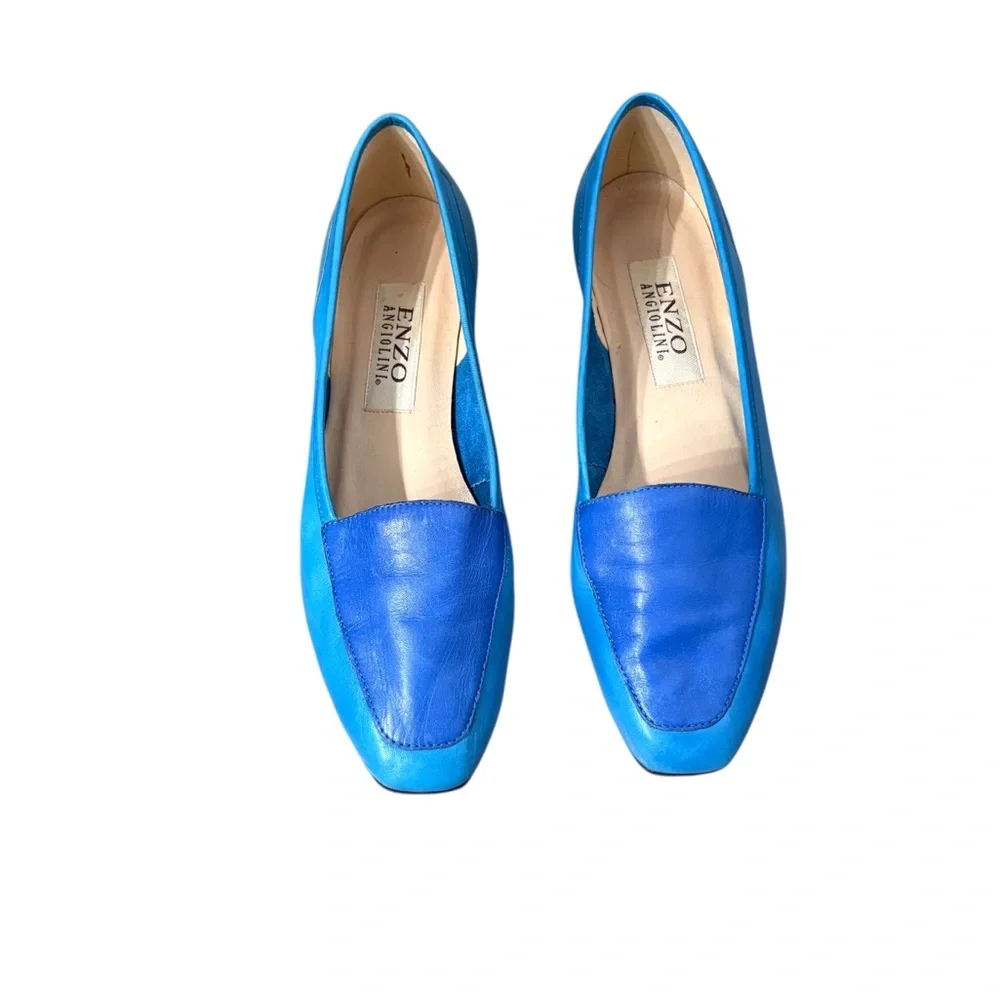 Enzo Angiolini Blue Patent Leather Loafers - Picture 12 of 13